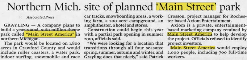 Main Street America Amusement Park (Cancelled) - Jun 2007 Article On Park - The Beginning (newer photo)